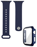 Protege tu iWatch 45mm con esta carcasa bumper y correa de silicona en color azul marino en Xela Quetzaltenango.