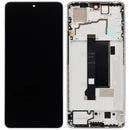 Pantalla AMOLED refurbished blanca para Xiaomi Poco X6 con marco, lista para reparación de display.