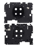 Lente de cámara trasera con bracket/bisel para Xiaomi Redmi Note 9T, repuesto en negro, pieza de reparación.