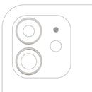 Dos anillos de bisel blancos para cámara trasera de iPhone 11, 12 y 12 mini, con adhesivo.
