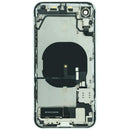 Tapa trasera blanca usada para iPhone XR (A1984, A2105) con puerto de carga y componentes preinstalados.