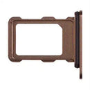 Bandeja SIM individual original para iPhone 16 Pro/Pro Max en color Desert Titanium, repuesto Apple.