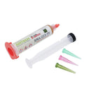 Jeringa Amtech RMA-223-LF de 10cc con flux de soldadura tacky paste no-clean para reparación electrónica.