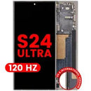 Pantalla OLED de repuesto para Samsung Galaxy S24 Ultra, color Titanium Gray, con marco y 120Hz.