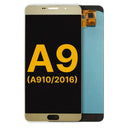 Pantalla Samsung Galaxy A9 (A910) refurbished dorada, repuesto LCD para reparación de display.
