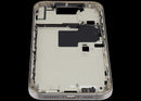 Chasis medio usado iPhone 16 Pro Max Natural Titanium con piezas pequeñas para reparación.