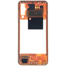 Tapa intermedia naranja original Samsung Galaxy A50 (A505) Service Pack, repuesto para reparación de chassis.