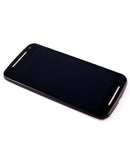 Pantalla LCD refurbished negra para Motorola Moto G2 (XT1068) con marco, ideal para reparación de display.