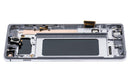 Pantalla OLED Samsung Galaxy S10 Plus Prism White Aftermarket, con marco, para reparación de display SM-G975F.