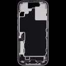 Mid-frame housing blanco OEM Grado C para iPhone 17 (US Version) con puerto de carga y piezas pequeñas.