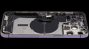 Tapa trasera Deep Purple usada para iPhone 14 Pro Max A2651 con puerto de carga flex y piezas pequeñas.