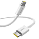 Encuentra fácilmente en Xela Quetzaltenango el puerto de carga Baseus USB C-C Dynamic 4 color blanco de 100W de potencia y 3 pies de largo.