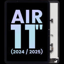 Pantalla LCD y digitalizador negro usada para iPad Air 11" (2024/2025), lista para reemplazo.