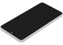 Pantalla OLED refurbished blanca con marco para Samsung Galaxy S26 5G, lista para reparación de display.