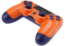 Mando DualShock 4 Sunset Orange con cable para PlayStation 4, botones negros y joysticks.