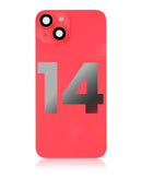Tapa trasera para iPhone 14 con placa, NFC y MagSafe pre-instalados (Sin Logo) (Rojo)