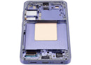 Pantalla OLED Samsung Galaxy S24 5G Cobalt Violet con marco, repuesto para reparación de display frontal.