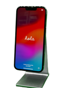 iPhone 13 Pro azul seminuevo, 128GB, con pantalla encendida mostrando la interfaz de iOS.