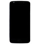 Pantalla LCD y digitalizador refurbished en negro para Motorola Moto E4 (XT1763), ideal para reparación de pantalla rota.