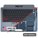 Tapa superior original Space Black para MacBook Pro 14 A3112 (2024) con batería y teclado español.