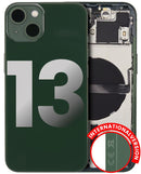 Tapa trasera con componentes pequenos pre-instalados para iPhone 13 (Version internacional) Verde original usada calificacion B