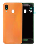 Tapa trasera con lente de cámara original Samsung Galaxy A40 (A405 / 2019) color naranja en Quetzaltenango.