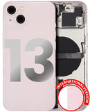 Carcasa trasera con componentes pequenos pre-instalados para iPhone 13 (Version Internacional) (Rosa)