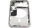 Chasis medio de iPhone 15 Pro Max A3106/A3108 blanco titanio con piezas pequeñas para reparación.