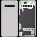 Tapa trasera de vidrio Samsung Galaxy S10 Plus Prism Silver, con lente de cámara, para reparación y repuesto.