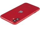 Tapa trasera roja usada de iPhone 11 (A2111) con puerto de carga y piezas pequeñas, repuesto Apple.