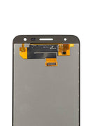 Pantalla LCD dorada refurbished para Samsung Galaxy J5 Prime G570, repuesto para reparación de pantalla rota.