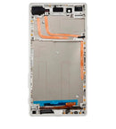 Pantalla LCD blanca refurbished para Sony Xperia Z5 (E6653) con marco, lista para reparación de display.