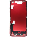 Tapa trasera roja usada OEM para iPhone 14 (A2649, A2881, A2882) con puerto de carga y piezas pequeñas.