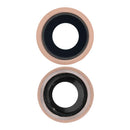 Compra un pack de 10 lentes de cámara trasera con soporte y bisel en color Gold para iPhone 8 en Xela Quetzaltenango.