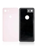 Tapa trasera usada Google Pixel 3 rosa, vidrio trasero con ligera imperfección, repuesto G013A para reparación.