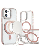 Protege tu iPhone 11 con una funda magnética transparente con soporte para cámara de color rosa en Xela Quetzaltenango.