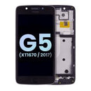 Pantalla LCD con marco para Motorola Moto G5 en Quetzaltenango, Xela - Producto original OEM en color negro.