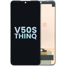 Pantalla OLED sin marco original para LG V50s ThinQ, color negro, lista para reparación de display frontal.