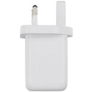 Adaptador de corriente AmpSentrix 40W USB-C, blanco, con enchufe UK de 220V, para carga rápida.