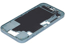 Tapa superior Aftermarket Plus Teal para iPhone 16 (versión US) con botones laterales de encendido y volumen.