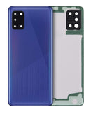 Tapa trasera azul original Service Pack para Samsung Galaxy A31 (A315) con lente de cámara.