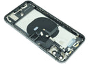 Tapa trasera usada Space Gray iPhone XS, con puerto de carga y componentes preinstalados A1920 A2097.
