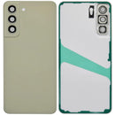 Tapa trasera verde oliva para Samsung Galaxy S21 FE 5G, con lente de cámara integrada y sin logo.