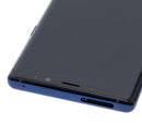 Pantalla OLED usada Samsung Galaxy Note 9 Ocean Blue con marco, lista para reparación de display.