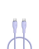 Cable USB C-C Baseus Pudding morado nebulosa de 3 pies, carga rápida de 100W.