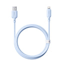 Cable USB-A a Lightning Baseus Silky Series azul galaxia de 3 pies, carga rápida 12W.