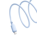 Cable USB-A a Lightning Baseus Silky Series azul galaxia de 3 pies, carga rápida 12W.