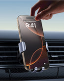 Soporte auto Baseus Metal Age Go Gravity Space Gray para salida de aire, sujeta firmemente tu smartphone.
