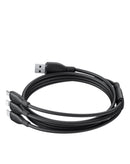 Cable USB-C a M+L+C Baseus Silky de carga rápida 100W, color negro cósmico, 5 pies.