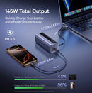 Power Bank BASEUS EnerGeek GR11 gris espacial, 145W, 20000mAh, con cable retráctil.